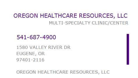 Oregon Healthcare Resources Llc