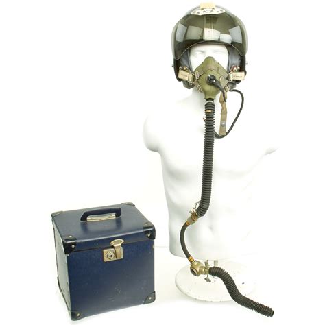 Original British Post Wwii Raf Mk 1A Flight Helmet With Visors Oxygen Mask Storage Case