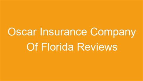 Oscar Insurance Company Of Florida