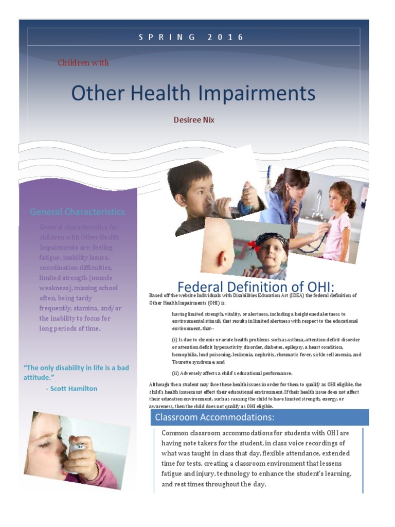 Other Health Impairments Pdf