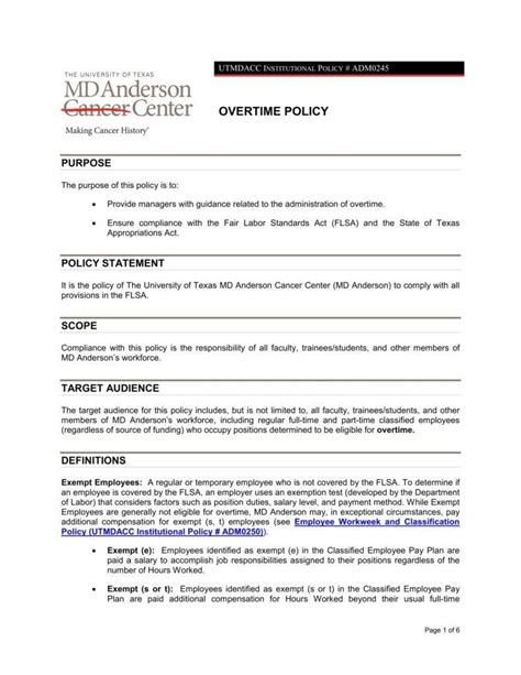 Overtime Policy How To Write An Overtime Policy Download This Overtime Policy Now