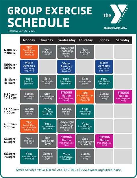 Pavilion Group Fitness Schedule