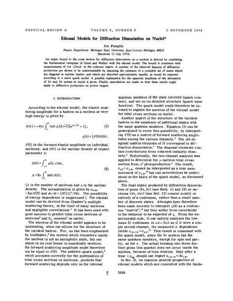 Pdf Eikonal Models For Diffraction Dissociation On Nuclei Dokumen Tips