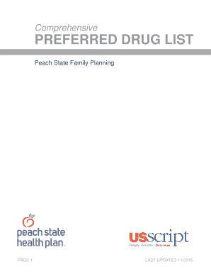 Peach State Health Plan Formulary