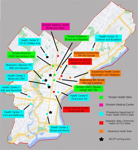 Philadelphia District Health Center Map