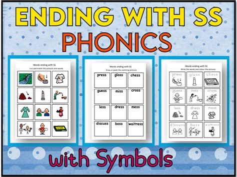 Phonics Words Ending With Ss Symbols Teaching Resources