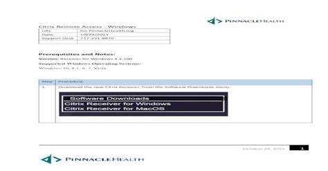 Pinnacle Health System Citrix Access
