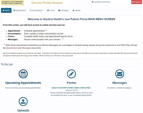 Pitt Student Health Portal