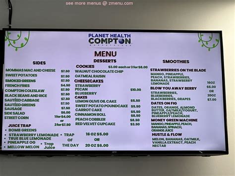 Planet Health Compton Menu