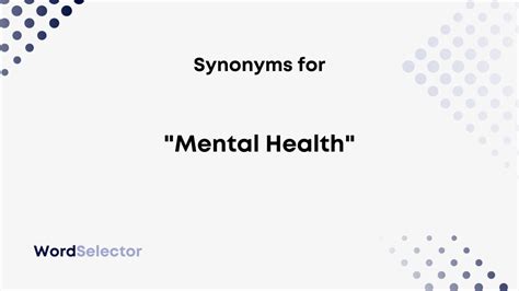 Positive Synonyms For Mental Health