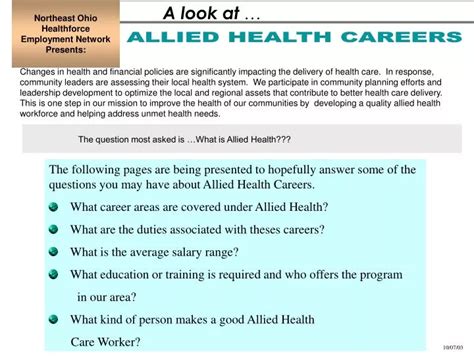 Ppt Allied Health Careers Powerpoint Presentation Free Download Id