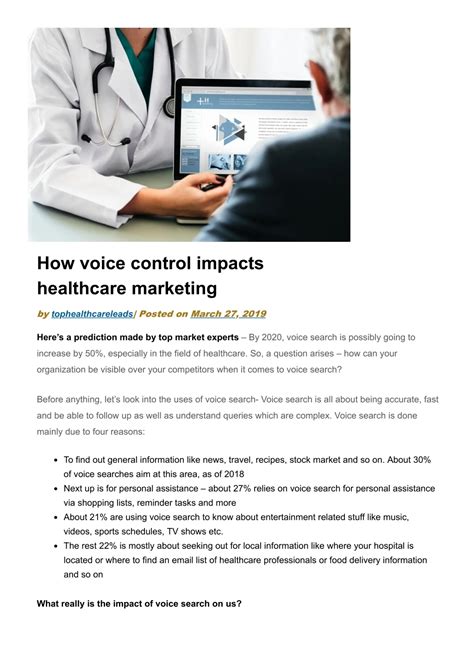 Ppt How Voice Control Impacts Healthcare Marketing Powerpoint