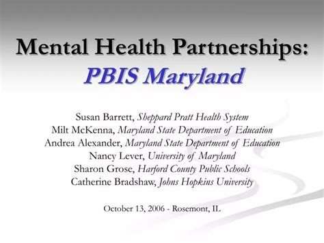 Ppt Mental Health Partnerships Pbis Maryland Powerpoint Presentation