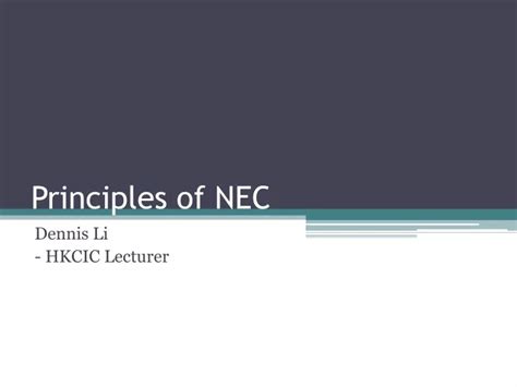 Ppt Principles Of Nec Powerpoint Presentation Free Download Id 1098912