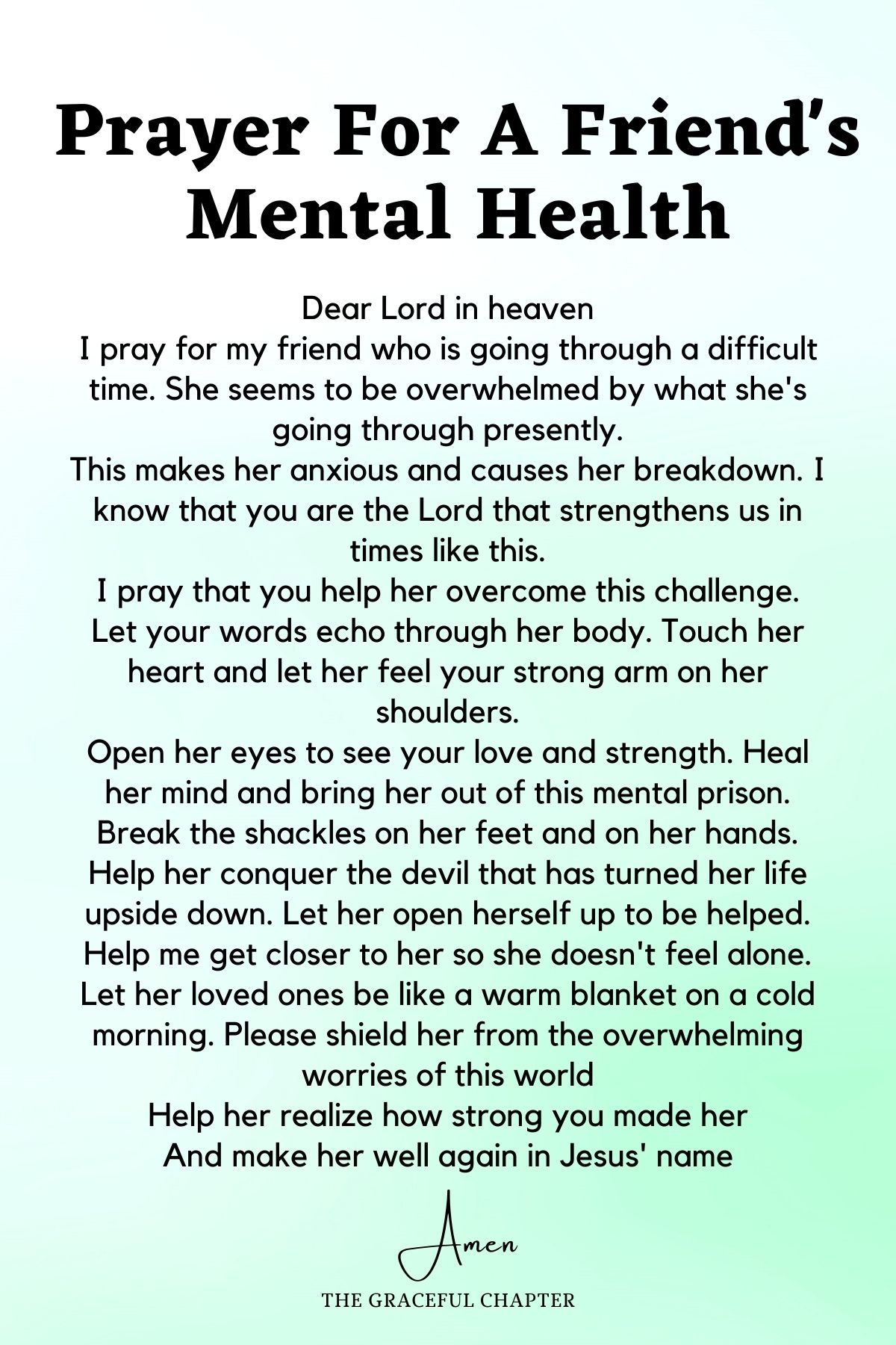 Prayer For Mental Health Depression