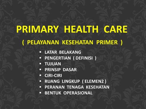 Primary Health Care Adalah