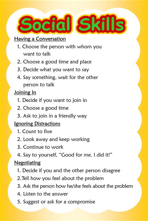 Printable Social Skills Activities Worksheets