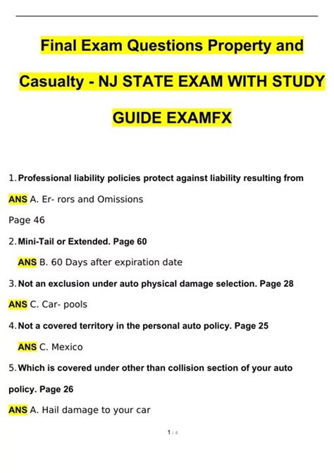 Property And Casualty State Exam