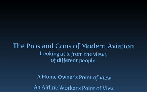 Pros And Cons Of Aviation