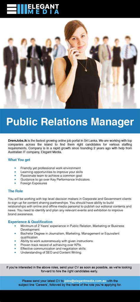 Public Relations And Partnership Job Vacancy Jobs Student Affairs