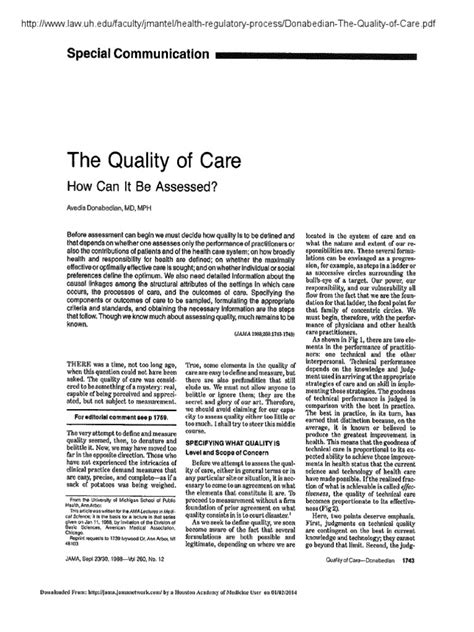 Quality Of Care Pdf