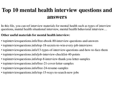 5 Mental Health Questions