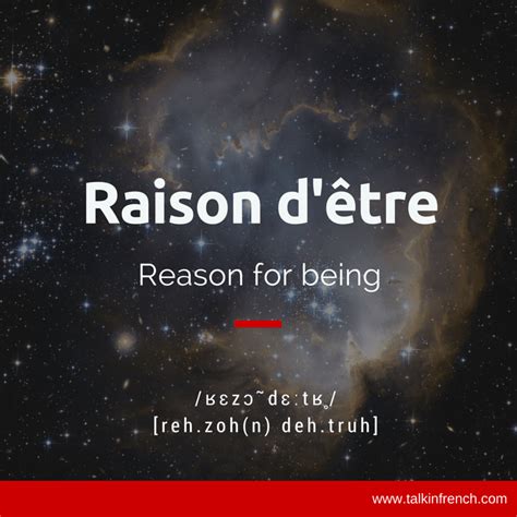 Raison D Etre In French