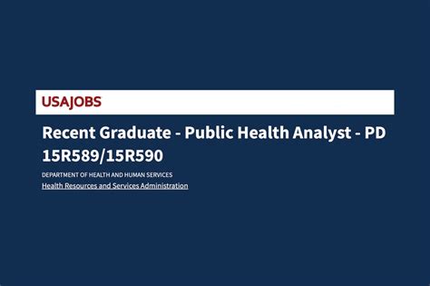 Recent Graduate Public Health Jobs