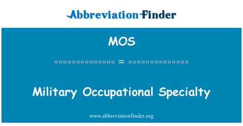 Related Searches Mos Military Abbreviation