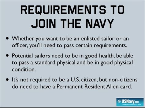 Requirements To Join The Navy