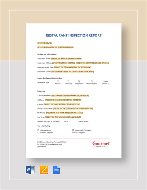 Restaurant Health Inspection Reports