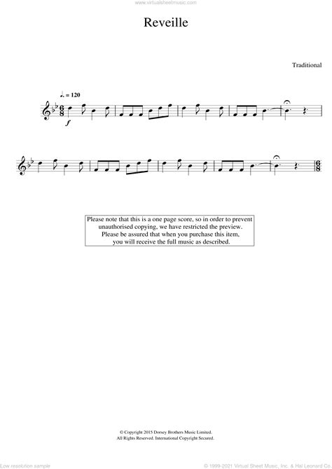 Reveille On Trumpet Sheet Music