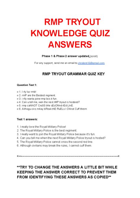 Rmp Tryout Knowledge Quiz Answers Rmp Tryout Knowledge Quiz Answers Phase 1 Amp Phase 2 Answer Studocu