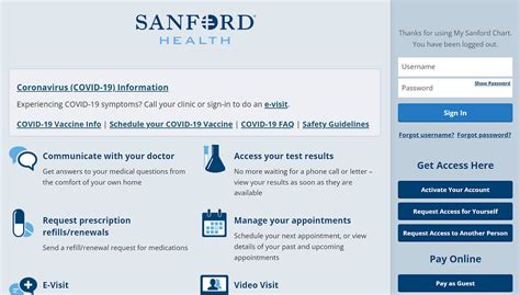 Sanford Mychart Login Page