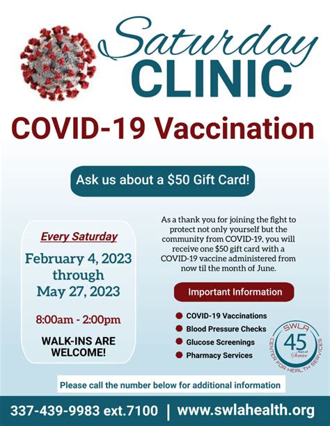 Saturday Covid 19 Vaccination Clinic Lake Charles Site Swla Center