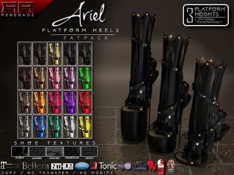 Second Life Marketplace Renegade Ariel Platform Heels Fatpack