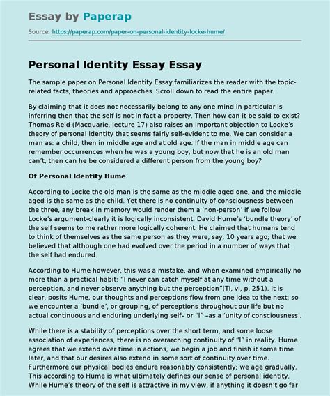 Self Identity Articles