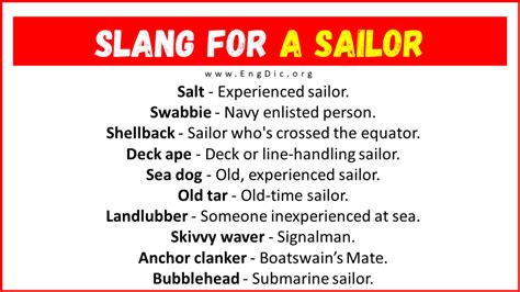 Slang Term For Navy Sailor