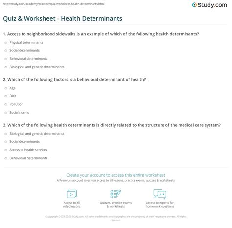 Social Determinants Of Health Worksheet