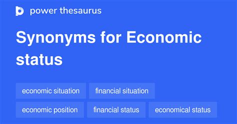 Socio Economic Status Synonym