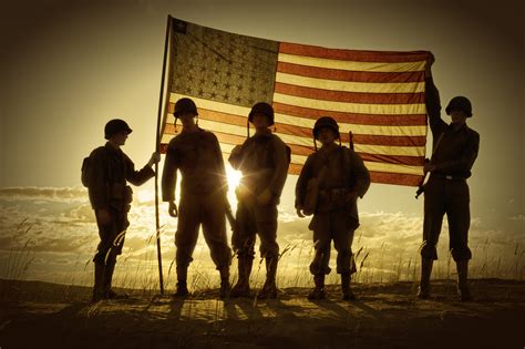 Soldier Holding Flag