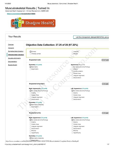 Solution Shadow Health Tina Jones Musculoskeletal Studypool