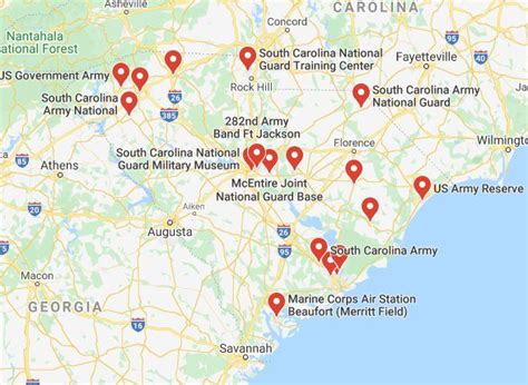 South Carolina Military Bases Map