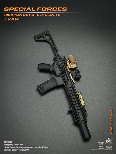 Special Force Weapon Set C Elite Units Lvaw The Unit 5 56 Assault Rifle Black Easy Simple Machinegun