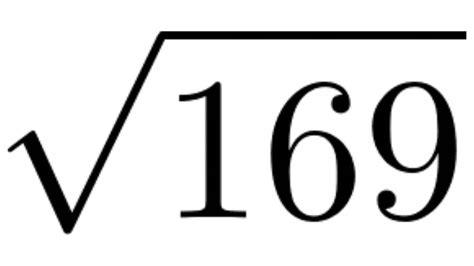 Square Root Of 169