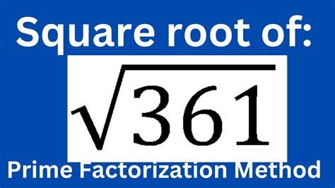 Square Root Of 361