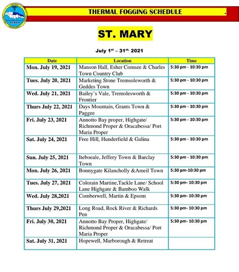 St Mary S Scheduling