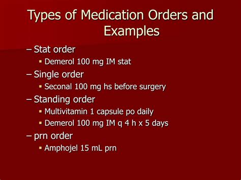 Stat Medication Examples