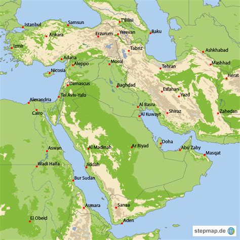 Stepmap Israel Iran 1 Landkarte F R Asien