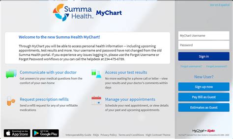 Summa Mychart Customer Service